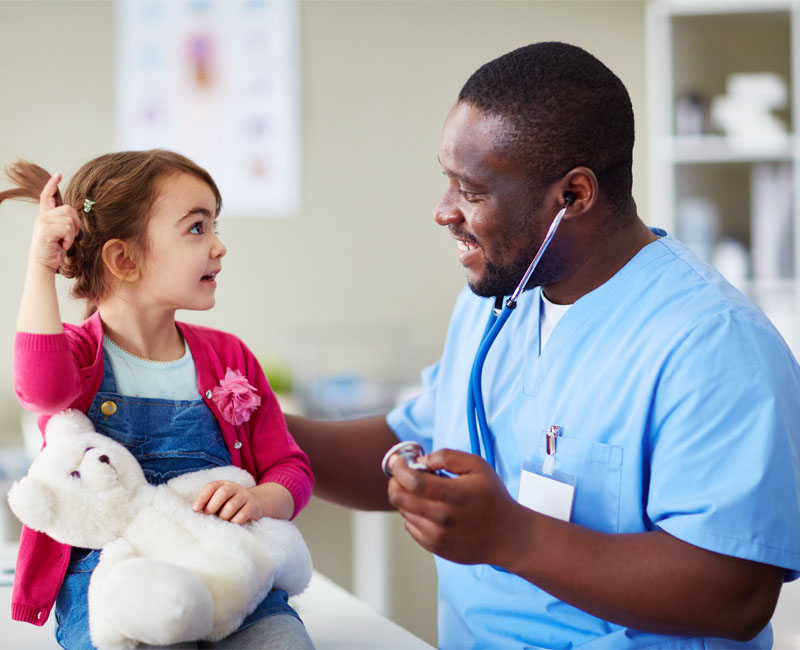 Young girl with a doctor